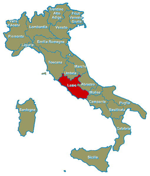 Immagine della Regione Lazio riportata nella Piantina d'Italia