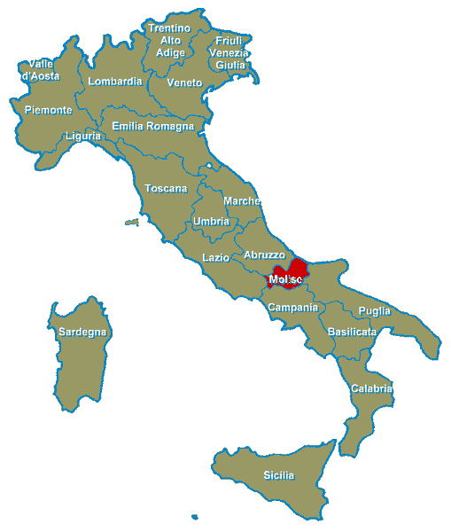 Immagine della Regione Molise riportata nella Piantina d'Italia