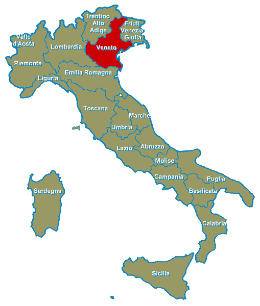 Immagine della Regione Veneto riportata nella Piantina d'Italia